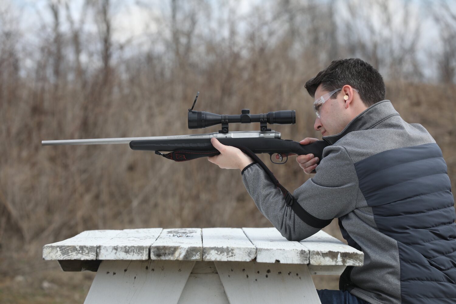 Andrew Ireland practicing safe shooting at an outdoor range